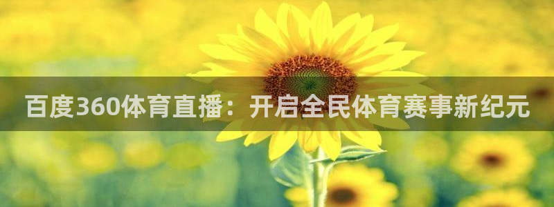 百度360体育直播：开启全民体育赛事新纪元
